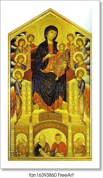 Free art print of Madonna and Child Enthroned with Eight Angels and Four Prophets (Maestà) by Cimabue Free art print of Madonna and Child Enthroned with Eight Angels and Four Prophets (Maestà) by Cimabue