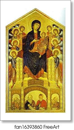 Free art print of Madonna and Child Enthroned with Eight Angels and Four Prophets (Maestà) by Cimabue