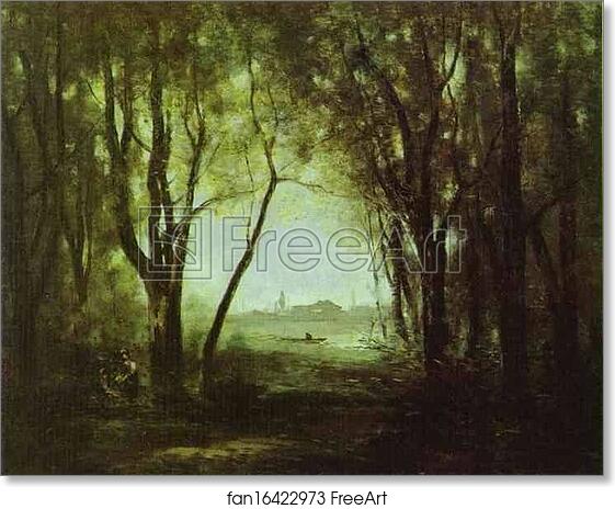 Free art print of Landscape with a Lake by Jean-Baptiste-Camille Corot