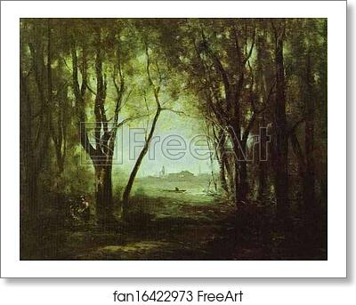 Free art print of Landscape with a Lake by Jean-Baptiste-Camille Corot