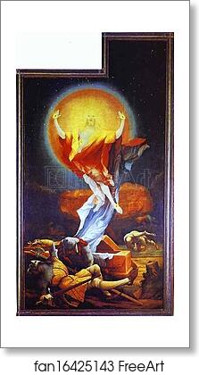 Free art print of The Resurrection (view with the open wings) by Matthias Grünewald