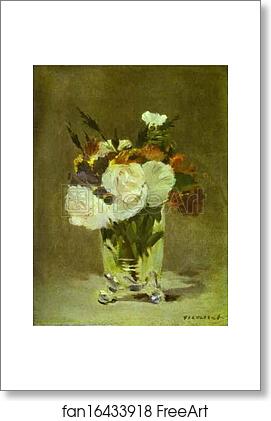 Free art print of Flowers in a Crystal Vase by Edouard Manet