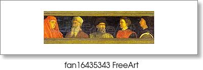 Free art print of Five Masters of the Florentine Renaissance (or Fathers of Perspective): Giotto, Uccello, Donatello, Manetti, Brunelleschi by Paolo Uccello