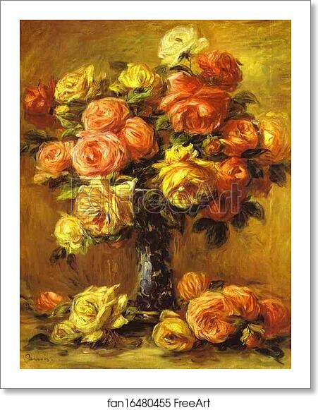 Free art print of Roses in a Vase by Pierre-Auguste Renoir Free art print of Roses in a Vase by Pierre-Auguste Renoir