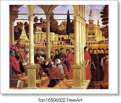 Free art print of Life of St. Stephen: St. Stephen Disputing by Vittore Carpaccio Free art print of Life of St. Stephen: St. Stephen Disputing by Vittore Carpaccio