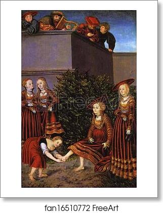 Free art print of David and Bathsheba by Lucas Cranach The Elder