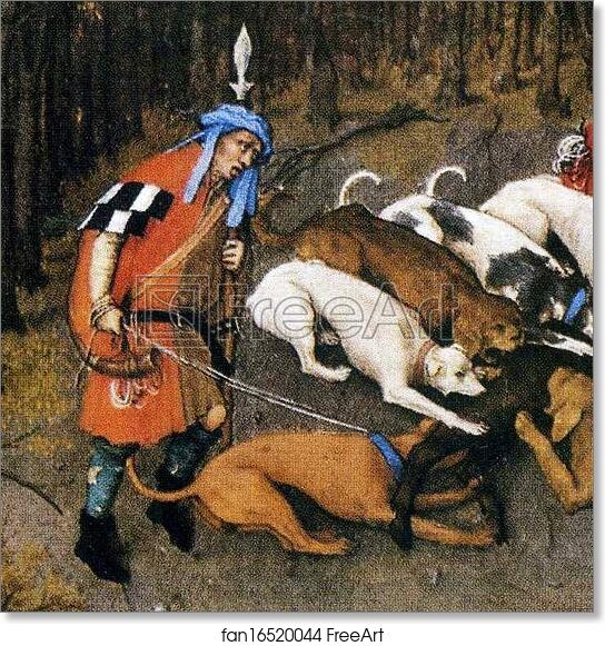 Free art print of Les trÄ�s riches heures du Duc de Berry. December. Chateau de Vincennes. Detail by Limbourg Brothers