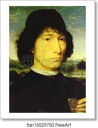 Free art print of Portrait of an Italian with a Roman Coin (Giovannide Candida) by Hans Memling