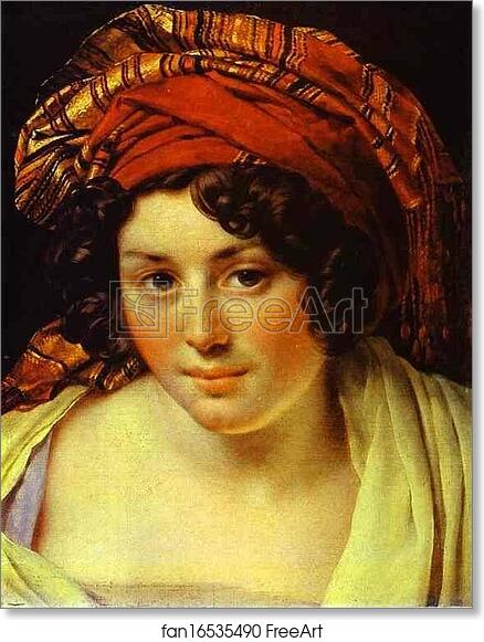 Free art print of Portrait of a Woman in Turban by Anne-Louis Girodet De Roussy-Trioson