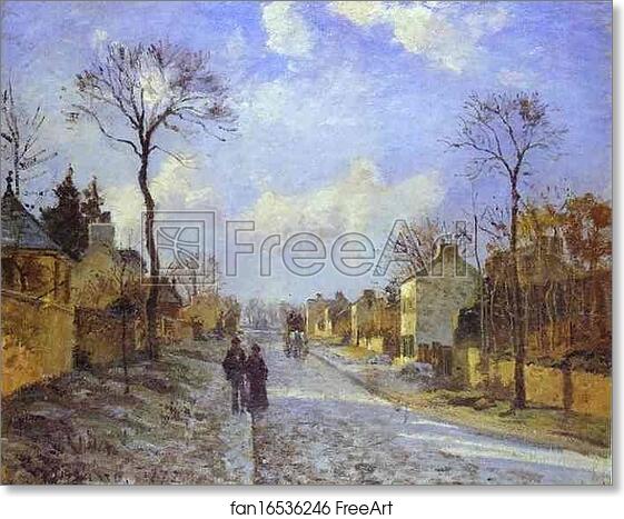 Free art print of The Road to Louveciennes by Camille Pissarro