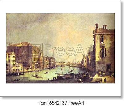 Free art print of Grand Canal: Looking East, from the Campo San Vio by Giovanni Antonio Canale, Called Canaletto
