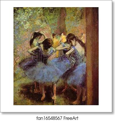 Free art print of Blue Dancers by Edgar Degas