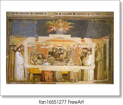 Free art print of Death of St. Francis and Inspection of Stigmata by Giotto