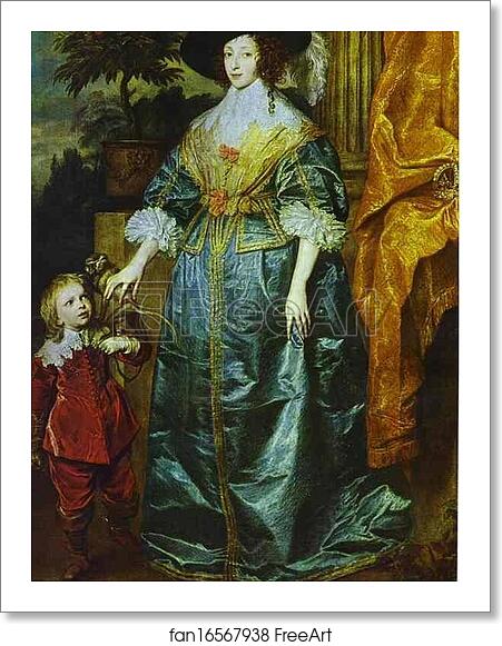 Free art print of Queen Henrietta Maria with Sir Jeffrey Hudson by Sir Anthony Van Dyck Free art print of Queen Henrietta Maria with Sir Jeffrey Hudson by Sir Anthony Van Dyck
