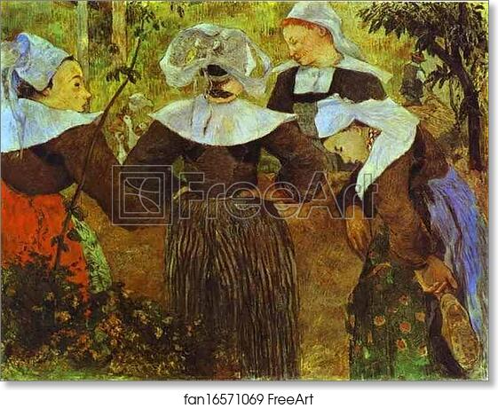 Free art print of The Four Breton Girls by Paul Gauguin