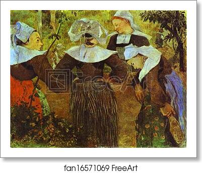 Free art print of The Four Breton Girls by Paul Gauguin
