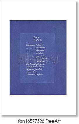 Free art print of Contents list by Anna Atkins Free art print of Contents list by Anna Atkins