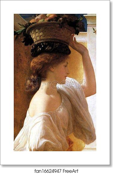 Free art print of Eucharis - A Girl with a Basket of Fruit by Frederick Leighton