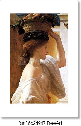 Free art print of Eucharis - A Girl with a Basket of Fruit by Frederick Leighton