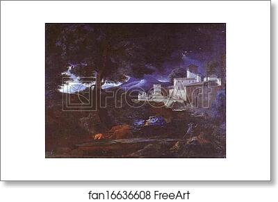 Free art print of Landscape with a Castle by Nicolas Poussin