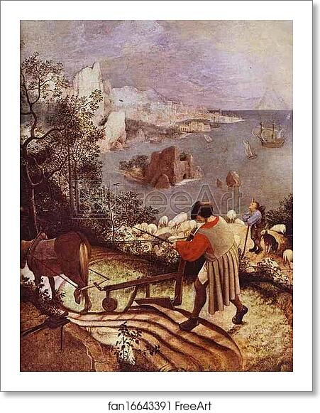 Free art print of Landscape with the Fall of Icarus. Detail by Pieter Bruegel The Elder Free art print of Landscape with the Fall of Icarus. Detail by Pieter Bruegel The Elder