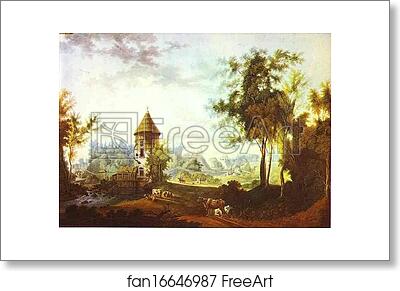 Free art print of The Mill and the Peel Tower at Pavlovsk by Semion Shchedrin