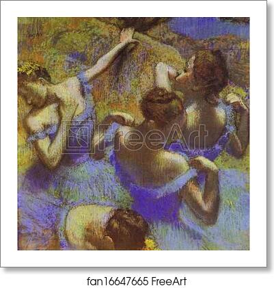Free art print of The Blue Dancers by Edgar Degas