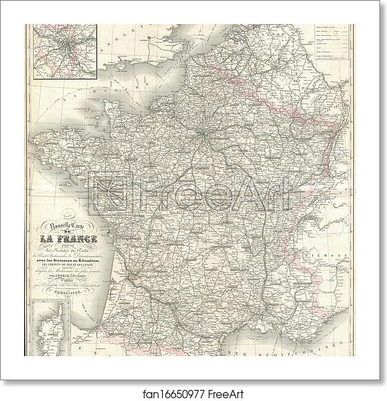 Free art print of Nouvelle Carte del La France indiquant les Routes de Poste, les Routes Nationales & Departmentales aved les Distances en Kilometres. by Victor Jules Levasseur Free art print of Nouvelle Carte del La France indiquant les Routes de Poste, les Routes Nationales & Departmentales aved les Distances en Kilometres. by Victor Jules Levasseur