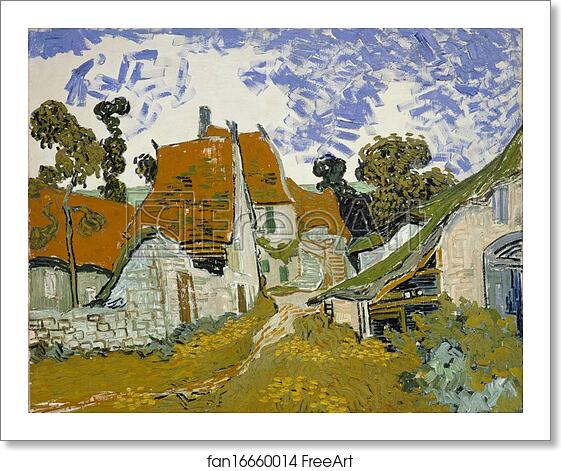 Free art print of Street in Auvers-sur-Oise by Vincent Van Gogh Free art print of Street in Auvers-sur-Oise by Vincent Van Gogh