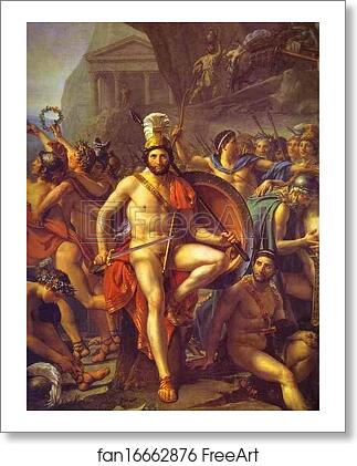 Free art print of Leonidas at Thermopylae. Detail by Jacques-Louis David