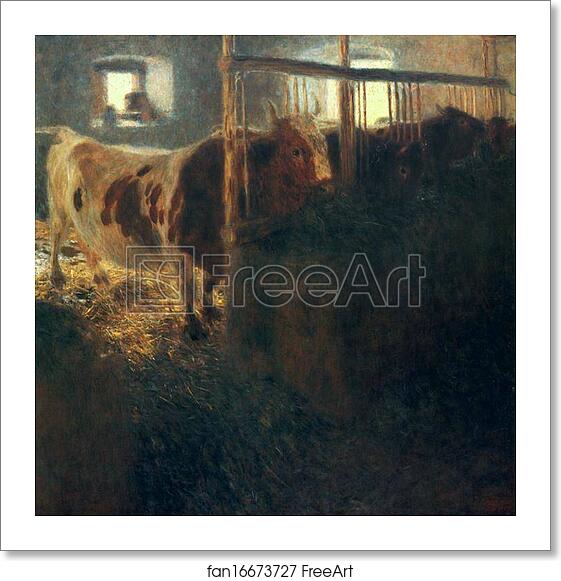 Free art print of Cows in a Stall by Gustav Klimt Free art print of Cows in a Stall by Gustav Klimt