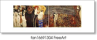 Free art print of The Beethoven Frieze: The Hostile Powers (far wall) by Gustav Klimt
