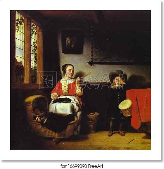 Free art print of Naughty Little Drum-Player by Nicolaes Maes