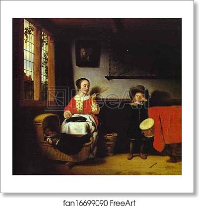 Free art print of Naughty Little Drum-Player by Nicolaes Maes