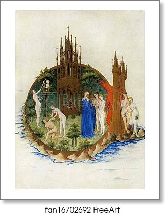 Free art print of Les trÄ�s riches heures du Duc de Berry. The Expulsion from Paradise by Limbourg Brothers