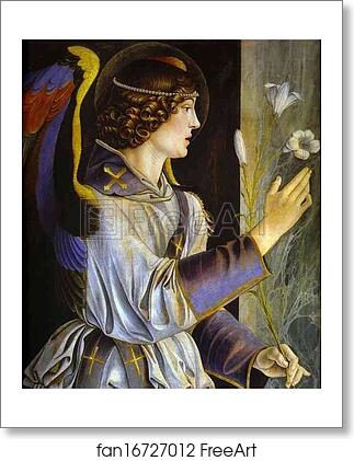 Free art print of The Annunciation (Panel of St. Vincent Ferrar Polyptych) by Giovanni Bellini