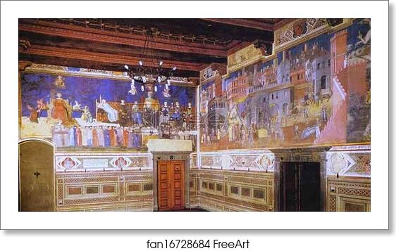 Free art print of Allegory of Good Government: Effects of Good Government in the City and portion of the Effects of Good Government in the Country by Ambrogio Lorenzetti Free art print of Allegory of Good Government: Effects of Good Government in the City and portion of the Effects of Good Government in the Country by Ambrogio Lorenzetti