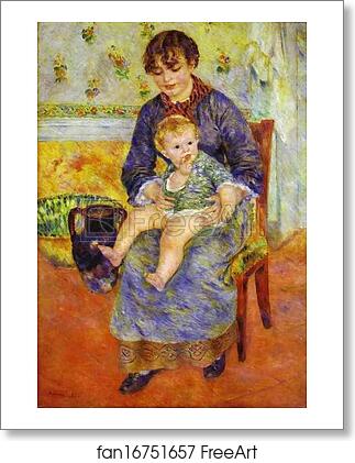 Free art print of Mother and Child by Pierre-Auguste Renoir