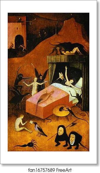 Free art print of Death of the Reprobate by Hieronymus Bosch. Oil on ...