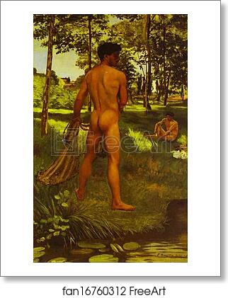 Free art print of The Fisherman with a Net by Frédéric Bazille