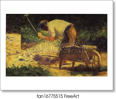Free art print of Rock-Breaker with a Wheelbarrow by Georges Seurat