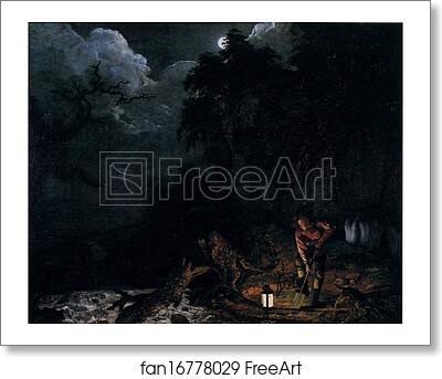 Free art print of The Earthstopper on the Banks of the Derwent by Joseph Wright Of Derby