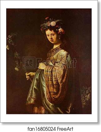Free art print of Saskia as Flora by Rembrandt Harmenszoon Van Rijn