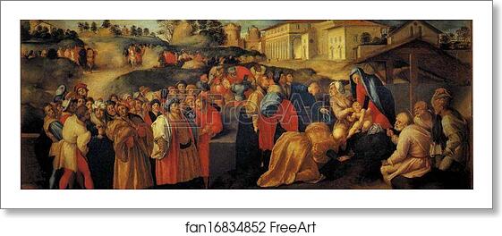 Free art print of The Adoration of the Magi by Jacopo Carrucci, Known As Pontormo