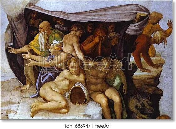 Free art print of The Flood. Detail by Michelangelo