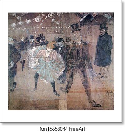 Free art print of Dancing at the Moulin Rouge: La Goulue and Valentin de Désossé by Henri De Toulouse-Lautrec