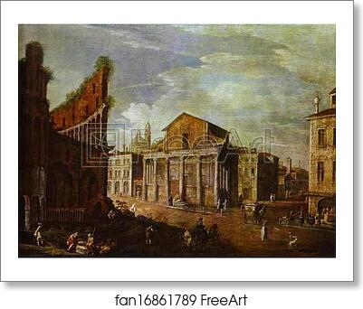 Free art print of Church of St. Antony and St. Phaustina in Rome by Giovanni Antonio Canale, Called Canaletto