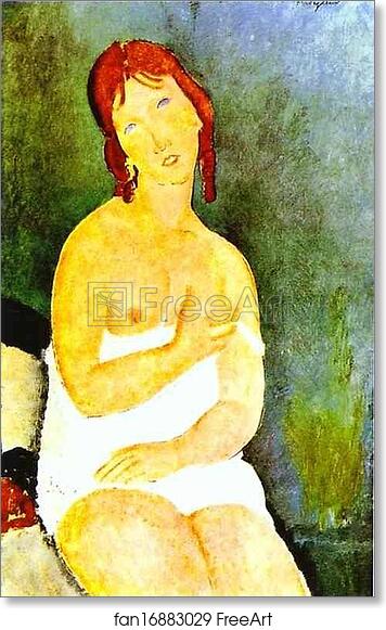 Free art print of Red-Haired Young Woman in Chemise by Amedeo Modigliani