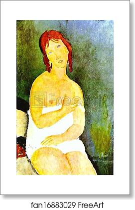 Free art print of Red-Haired Young Woman in Chemise by Amedeo Modigliani