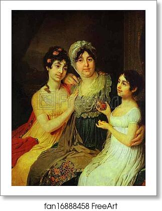 Free art print of Portrait of Countess A. I. Bezborodko with Her Daughters by Vladimir Borovikovsky Free art print of Portrait of Countess A. I. Bezborodko with Her Daughters by Vladimir Borovikovsky